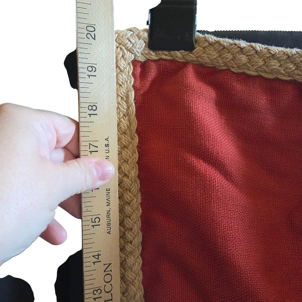 Pottery Barn Earthy Red Pillow Cover with Braided‎ Jute Border 20x20 inches